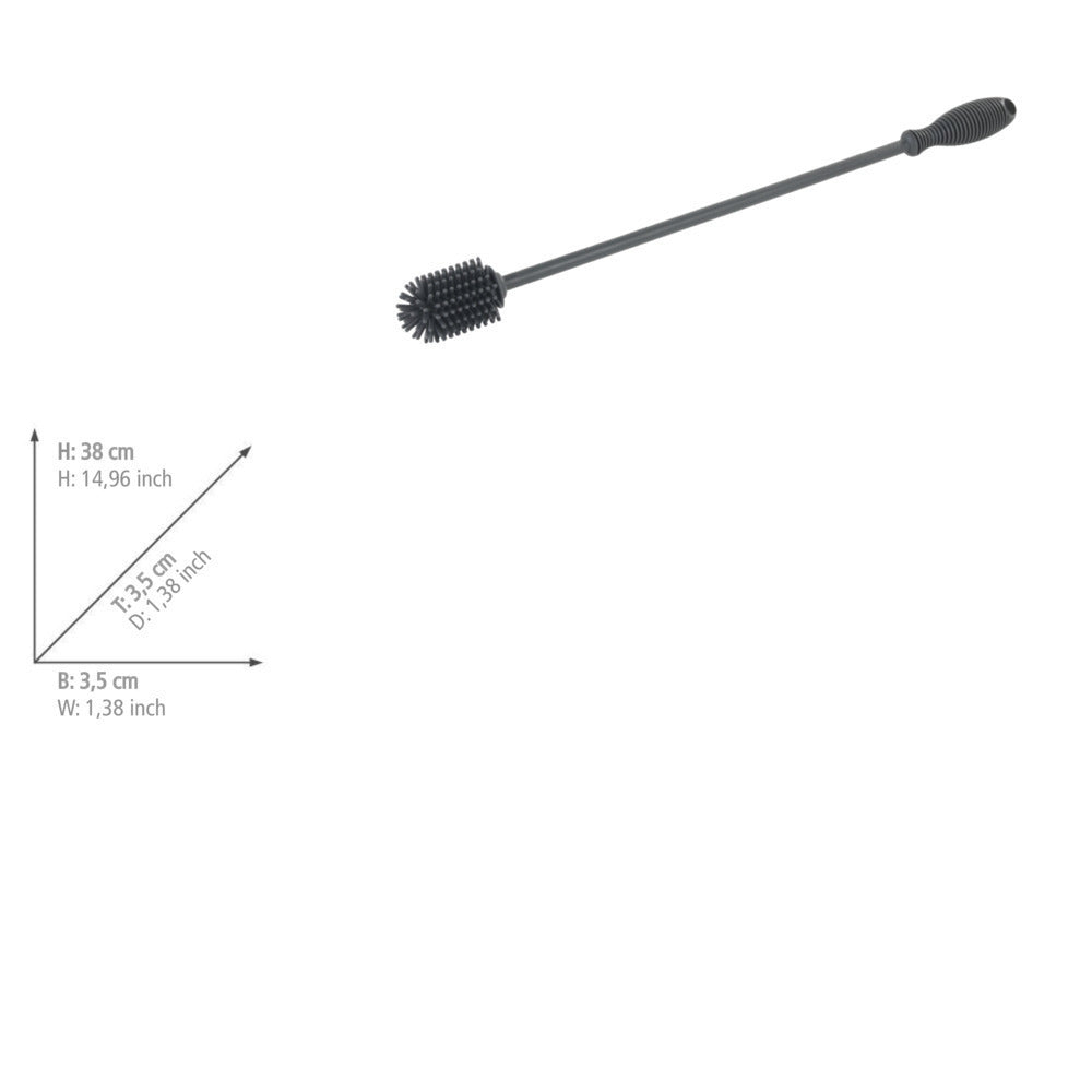 Flaskebørste silikon grå 38 cm - Wenko brukt til flasker