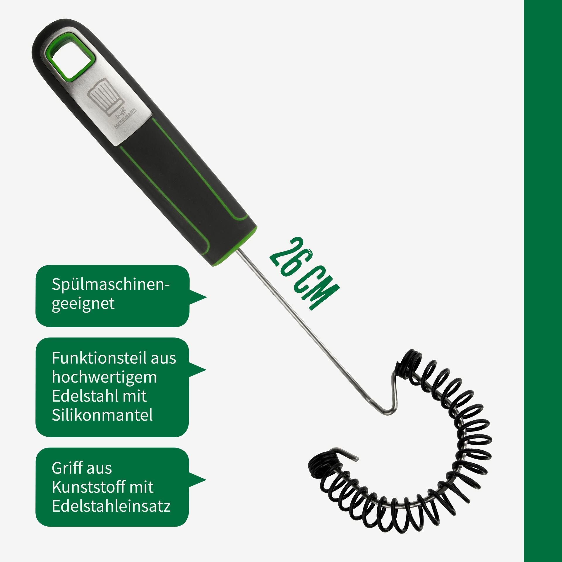 Flat visp 26 cm rustfritt stål og silikon - Chefkoch trifft Fackelmann nærbilde