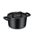 Flavour stekegryte støpejern 22 cm svart 4,3 L med lokk forfra