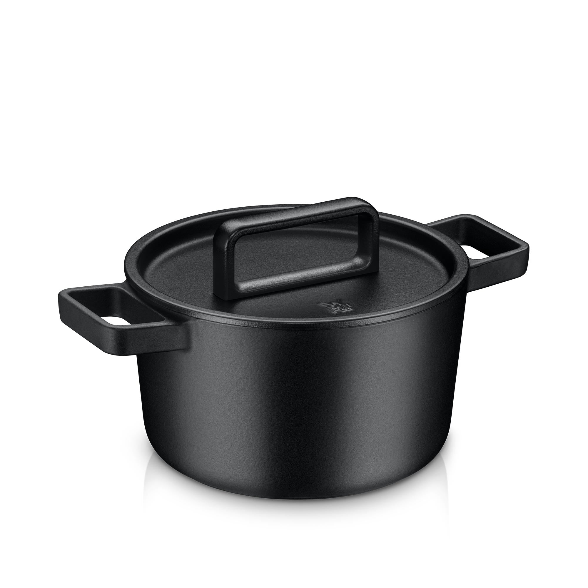 Flavour stekegryte støpejern 22 cm svart 4,3 L med lokk forfra