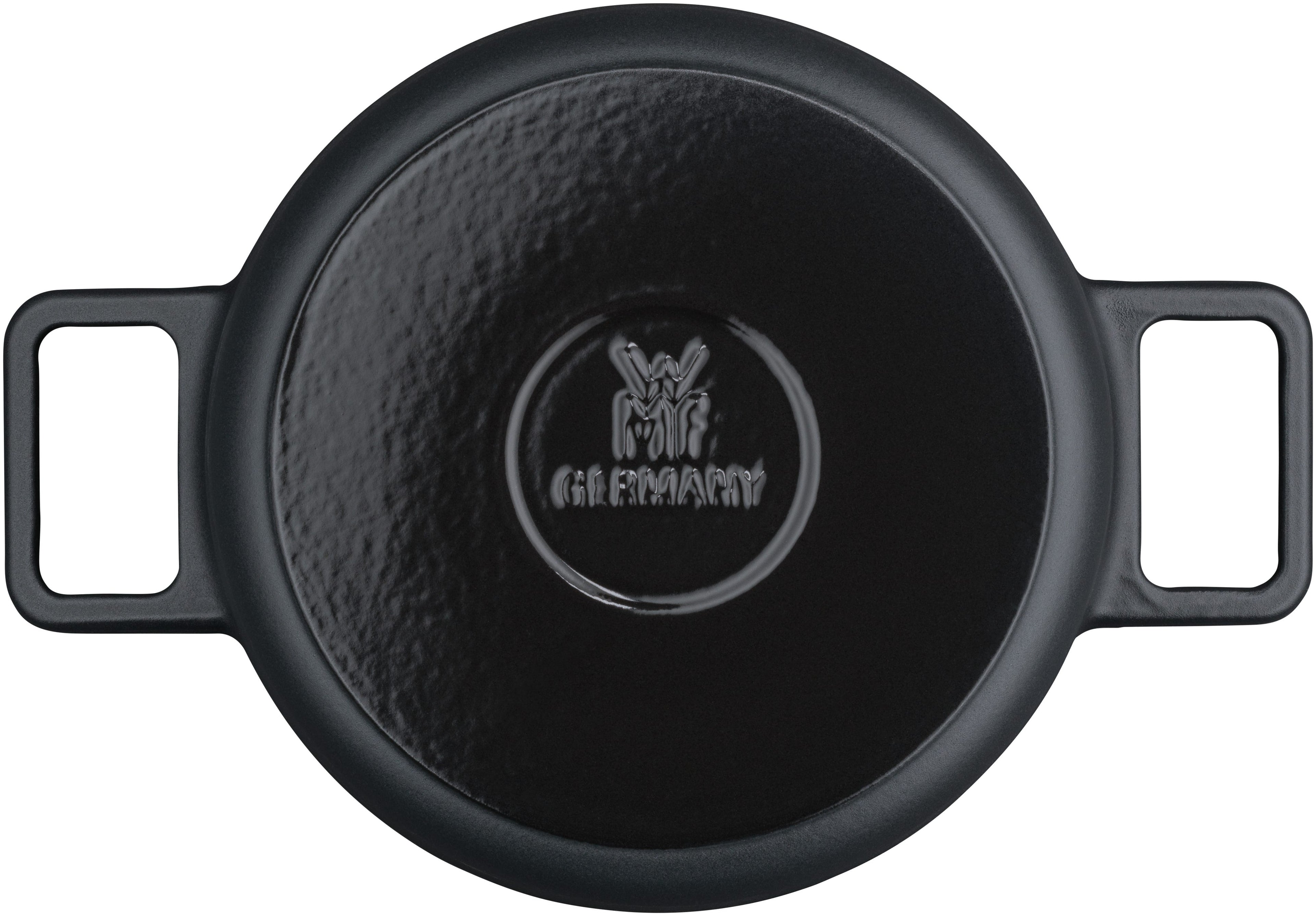 Flavour stekegryte støpejern 22 cm svart 4,3 L med lokk sideprofil
