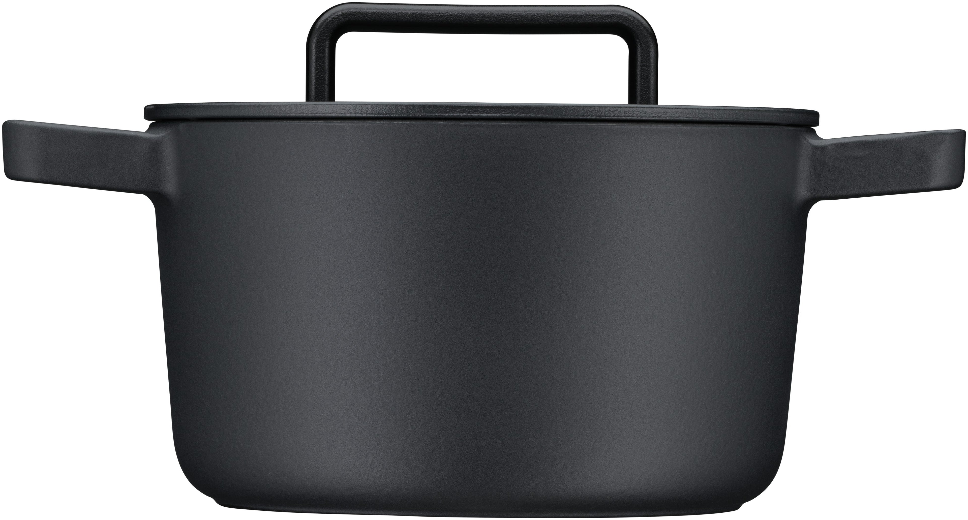 Flavour stekegryte støpejern 22 cm svart 4,3 L med lokk bakside