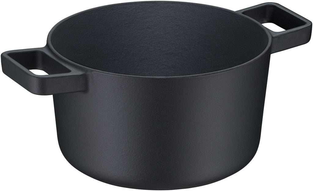 Flavour stekegryte støpejern 22 cm svart 4,3 L med lokk detalj av lokk