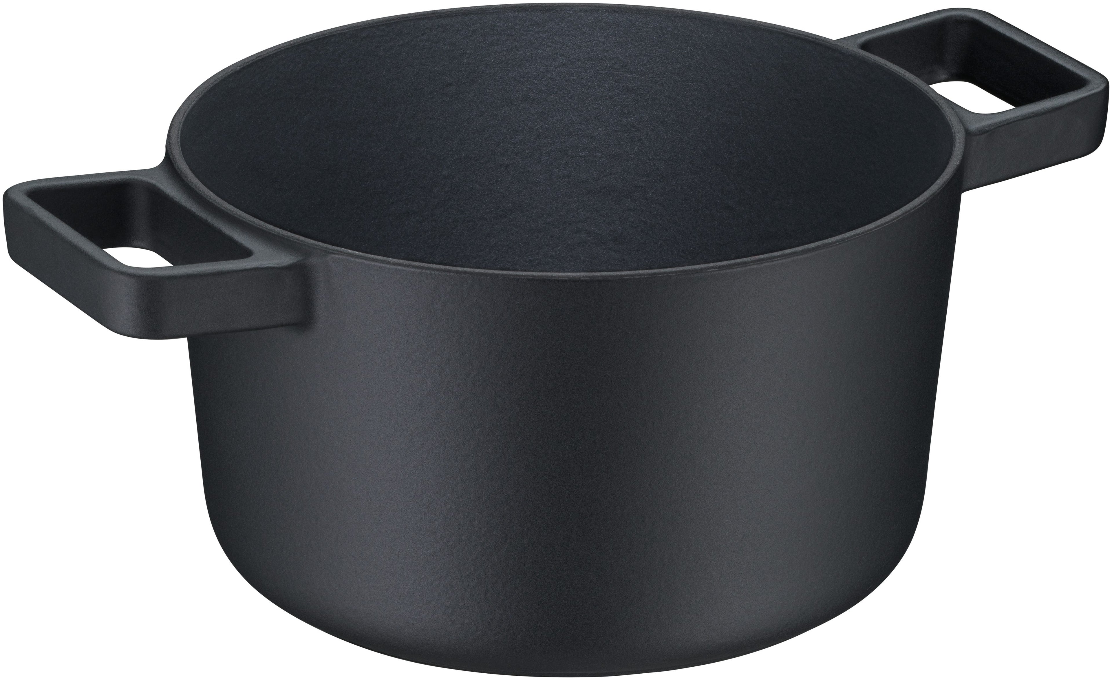 Flavour stekegryte støpejern 22 cm svart 4,3 L med lokk detalj av lokk