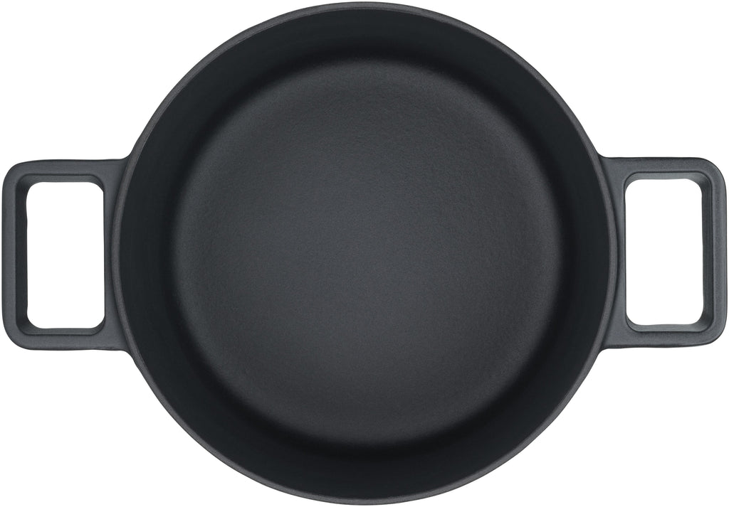 Flavour stekegryte støpejern 22 cm svart 4,3 L med lokk fra siden