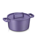 Flavour stekegryte støpejern 24 cm fiolett 5,2 L med lokk forfra