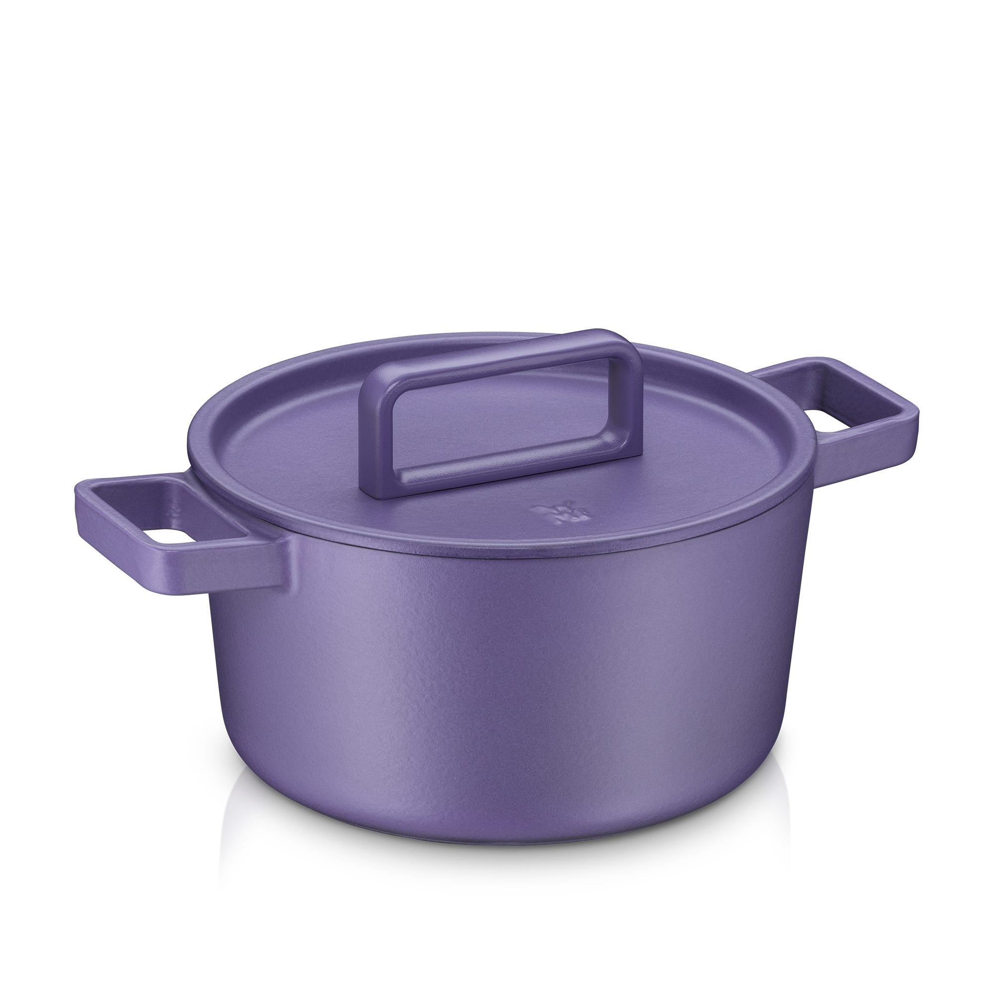 Flavour stekegryte støpejern 24 cm fiolett 5,2 L med lokk forfra