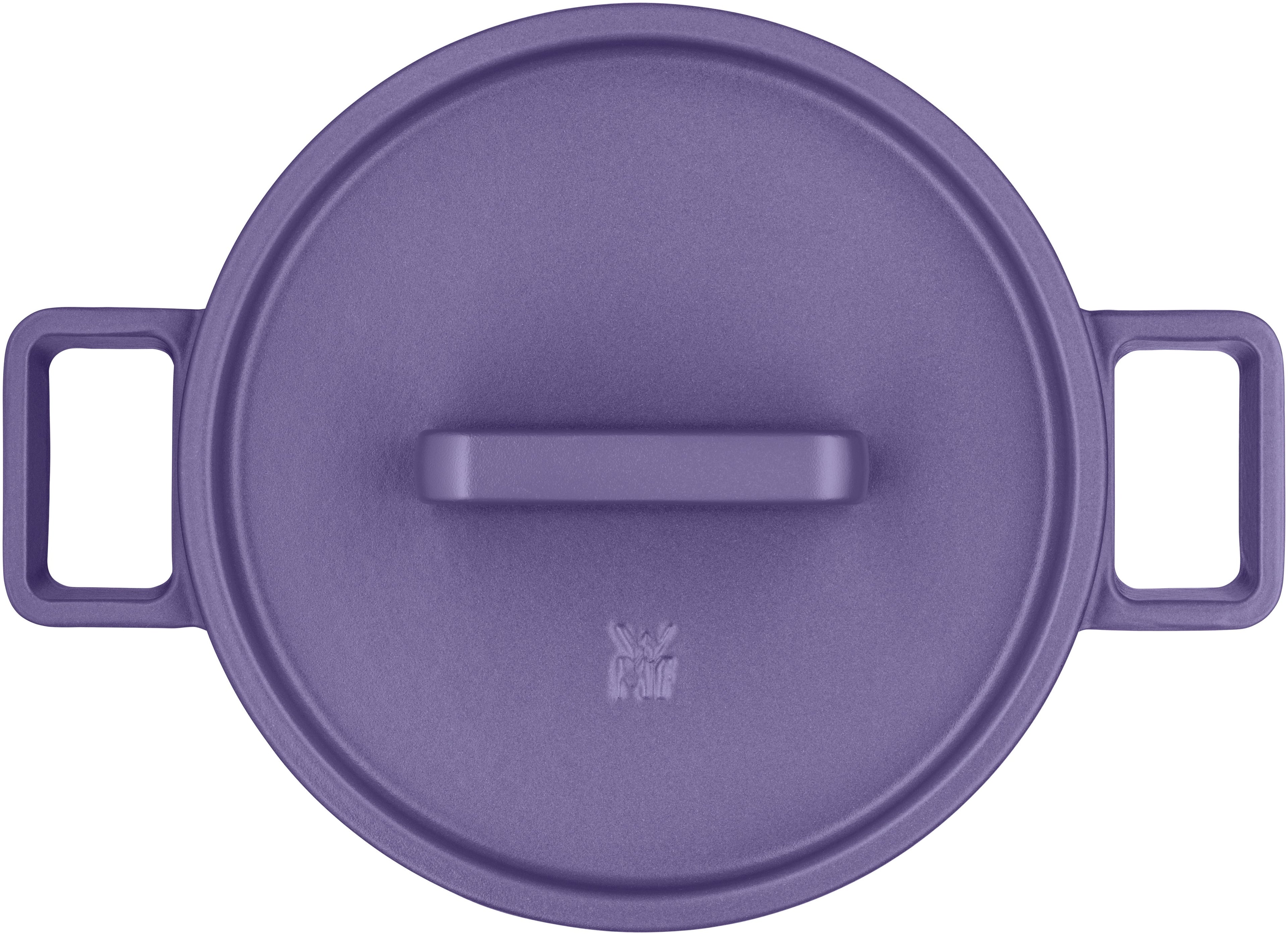 Flavour stekegryte støpejern 24 cm fiolett 5,2 L med lokk bakside