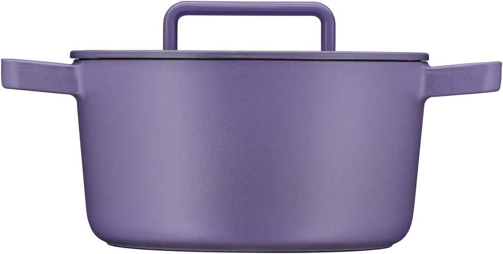 Detalj av lokk på Flavour stekegryte støpejern 24 cm fiolett 5,2 L