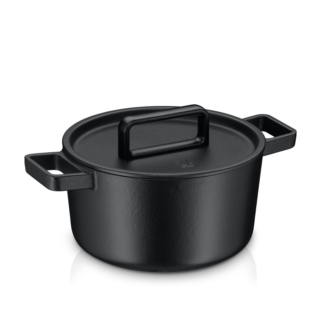 Flavour stekegryte støpejern 24 cm svart 5,2 L med lokk forfra