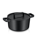 Flavour stekegryte støpejern 24 cm svart 5,2 L med lokk forfra