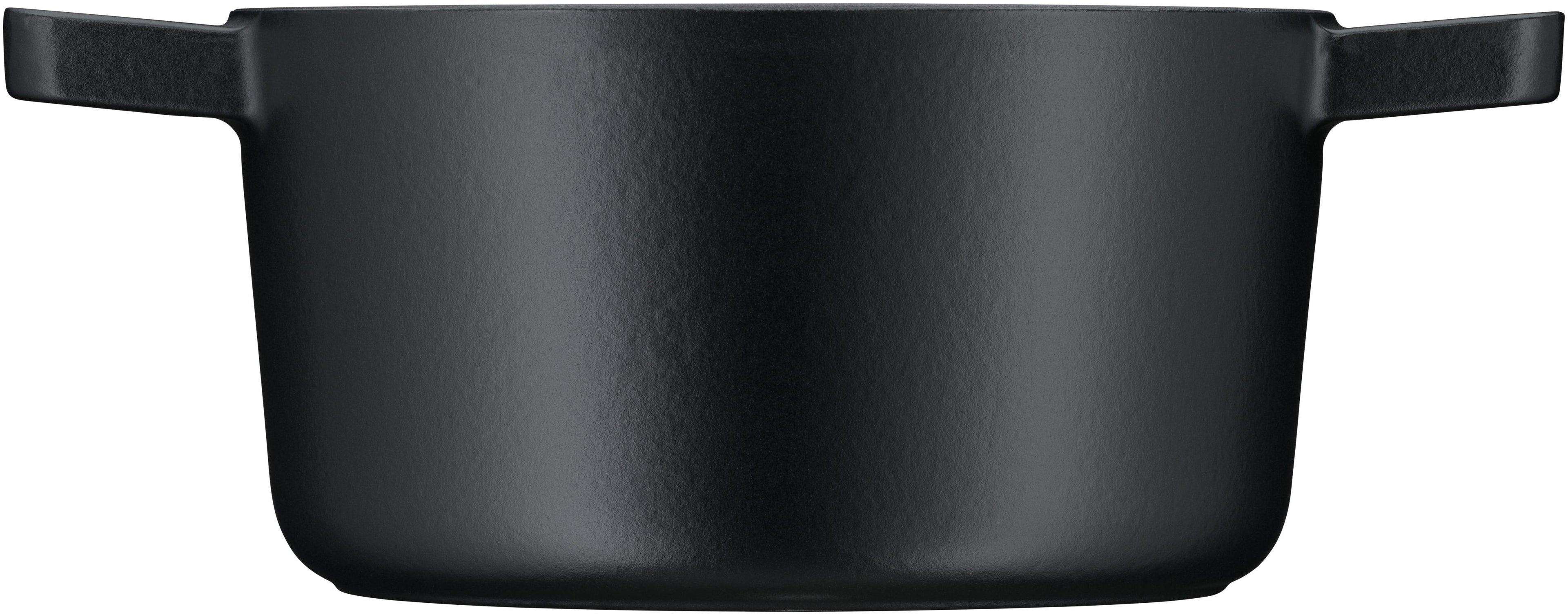 Flavour stekegryte støpejern 24 cm svart 5,2 L med lokk visning av emalje