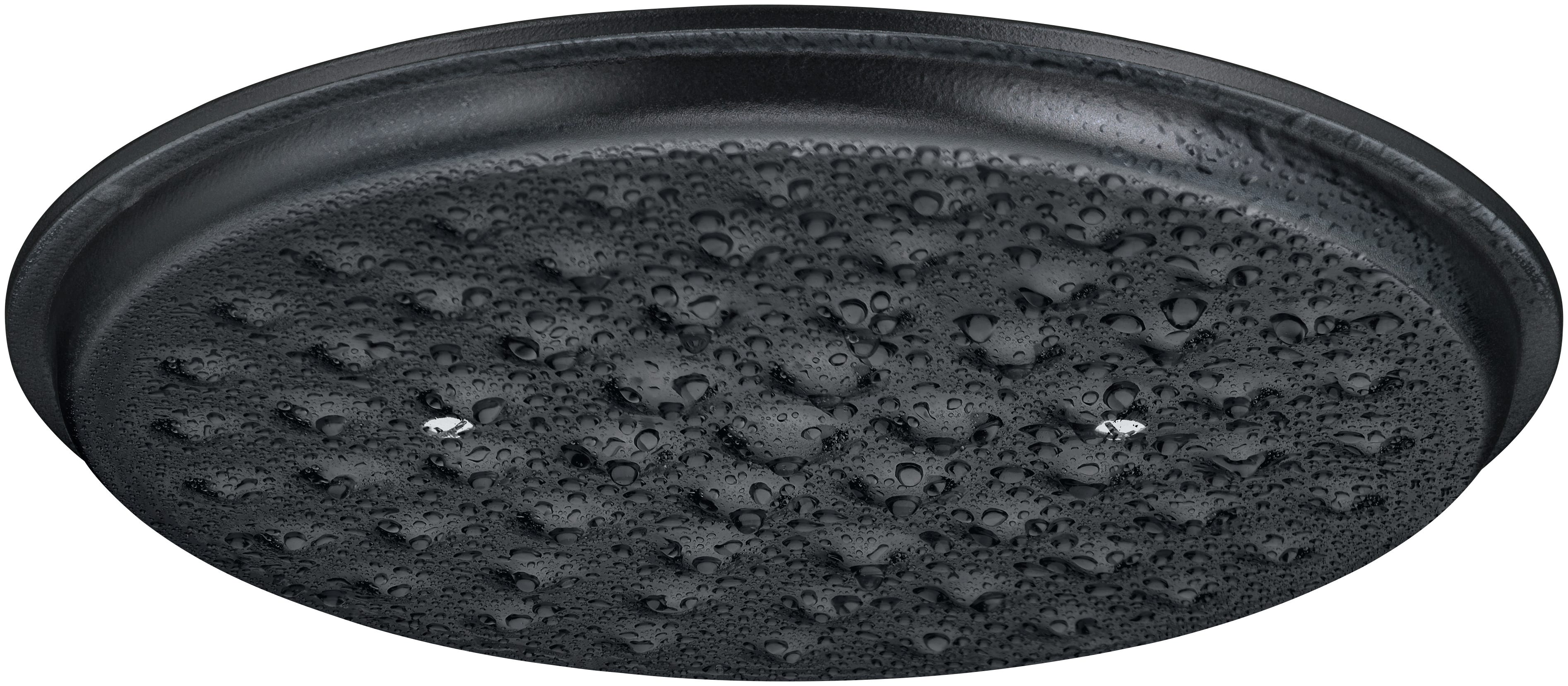 Flavour stekegryte støpejern 24 cm svart 5,2 L med lokk håndtak sett ovenfra