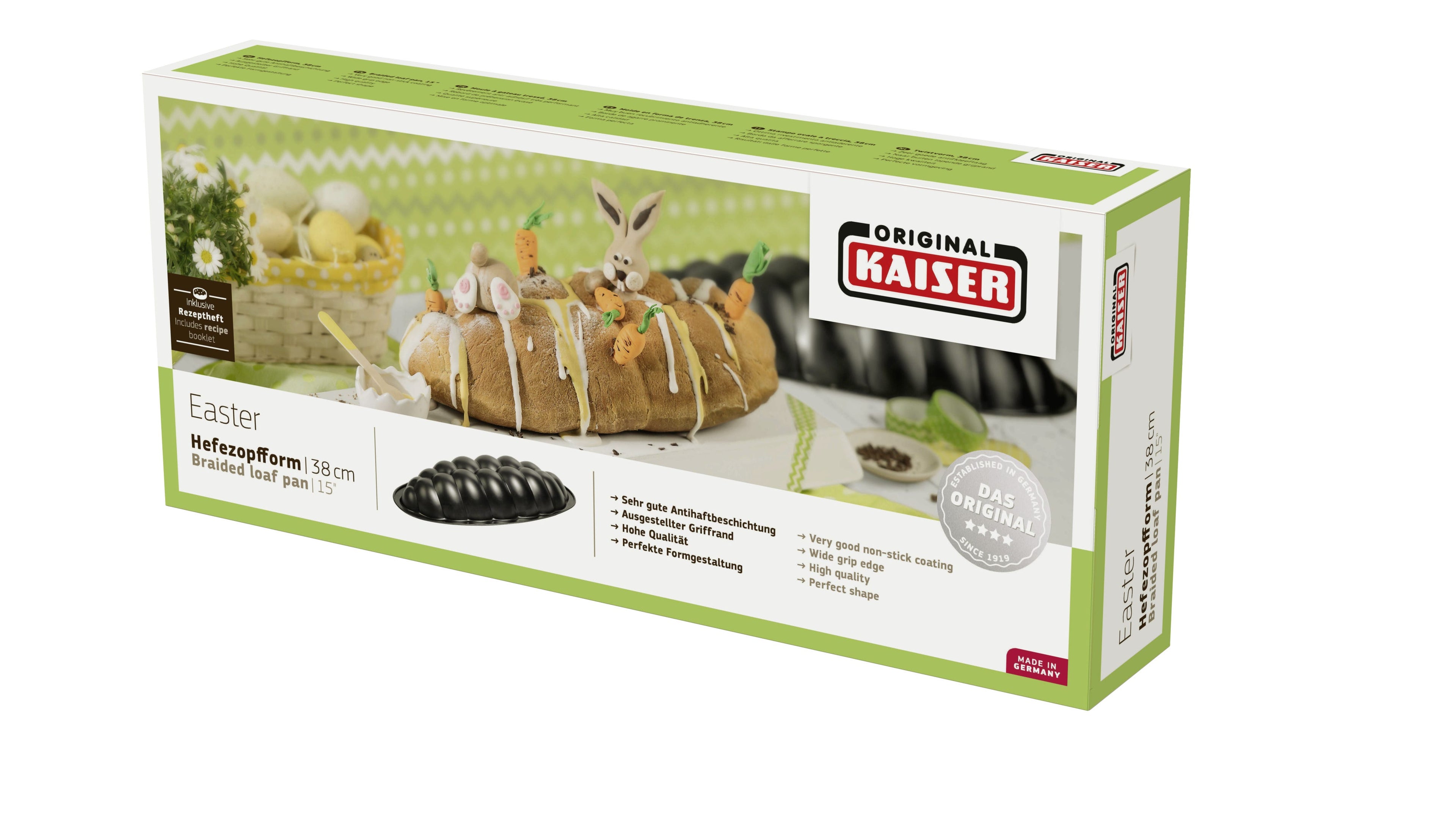Nærbilde av håndtak på Flettbrødform 38 cm non-stick - Kaiser