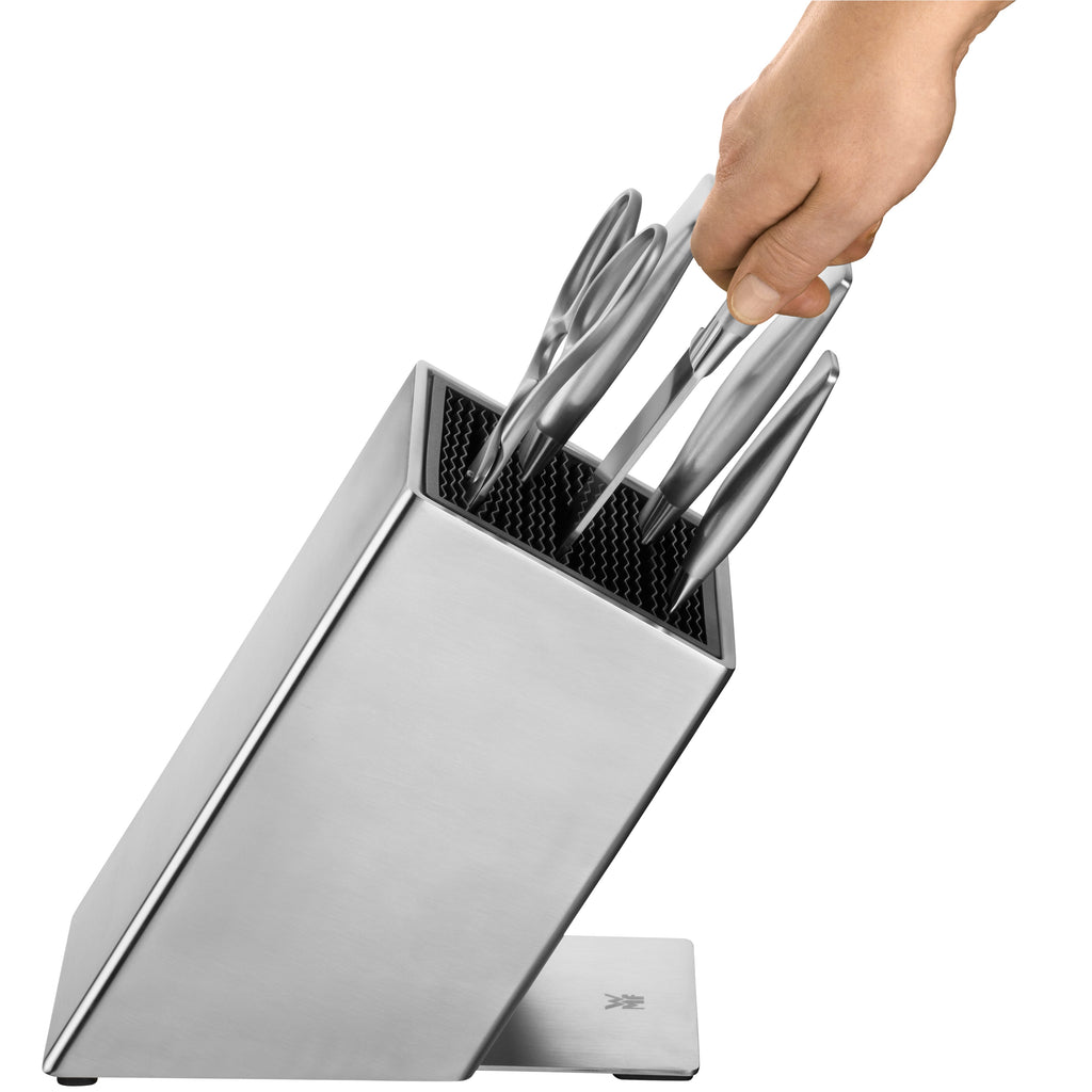 Sideprofil av FlexTec knivblokk rustfritt stål uten kniver - WMF