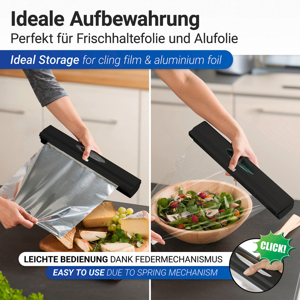 Detalj av folieskjærer på Foliedispenser Perfect Cutter svart