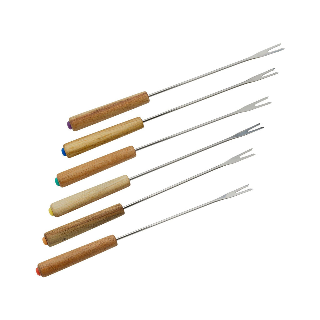 Fonduegafler Eco 24 cm rustfritt stål 6-delt sett forfra