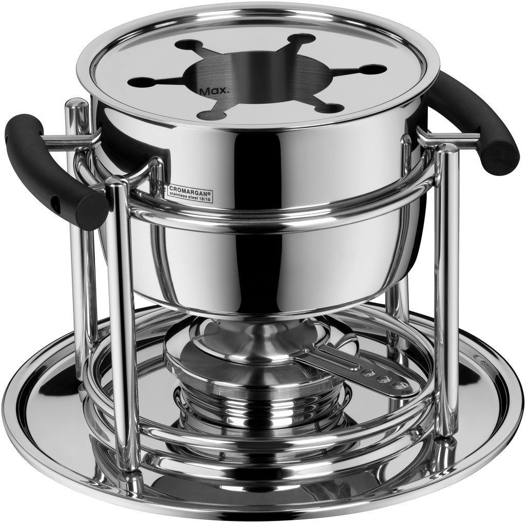 Fonduesett 11-delt rustfritt stål for 6 personer - WMF med kokeplate