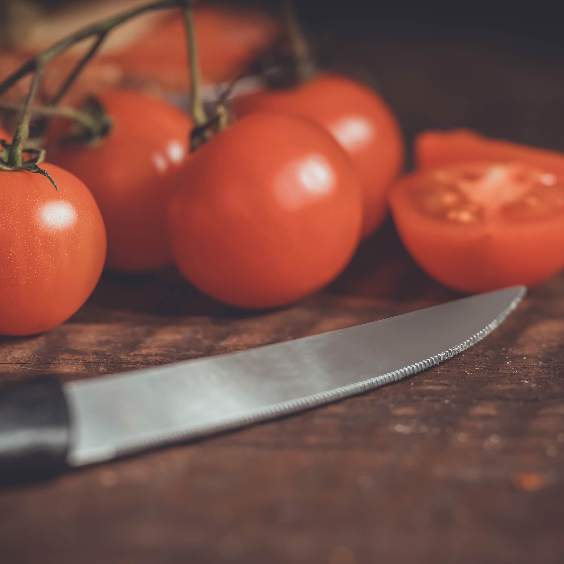 Detalj av knivblad på Frokostkniv 21 cm svart rustfritt stål - Nirosta
