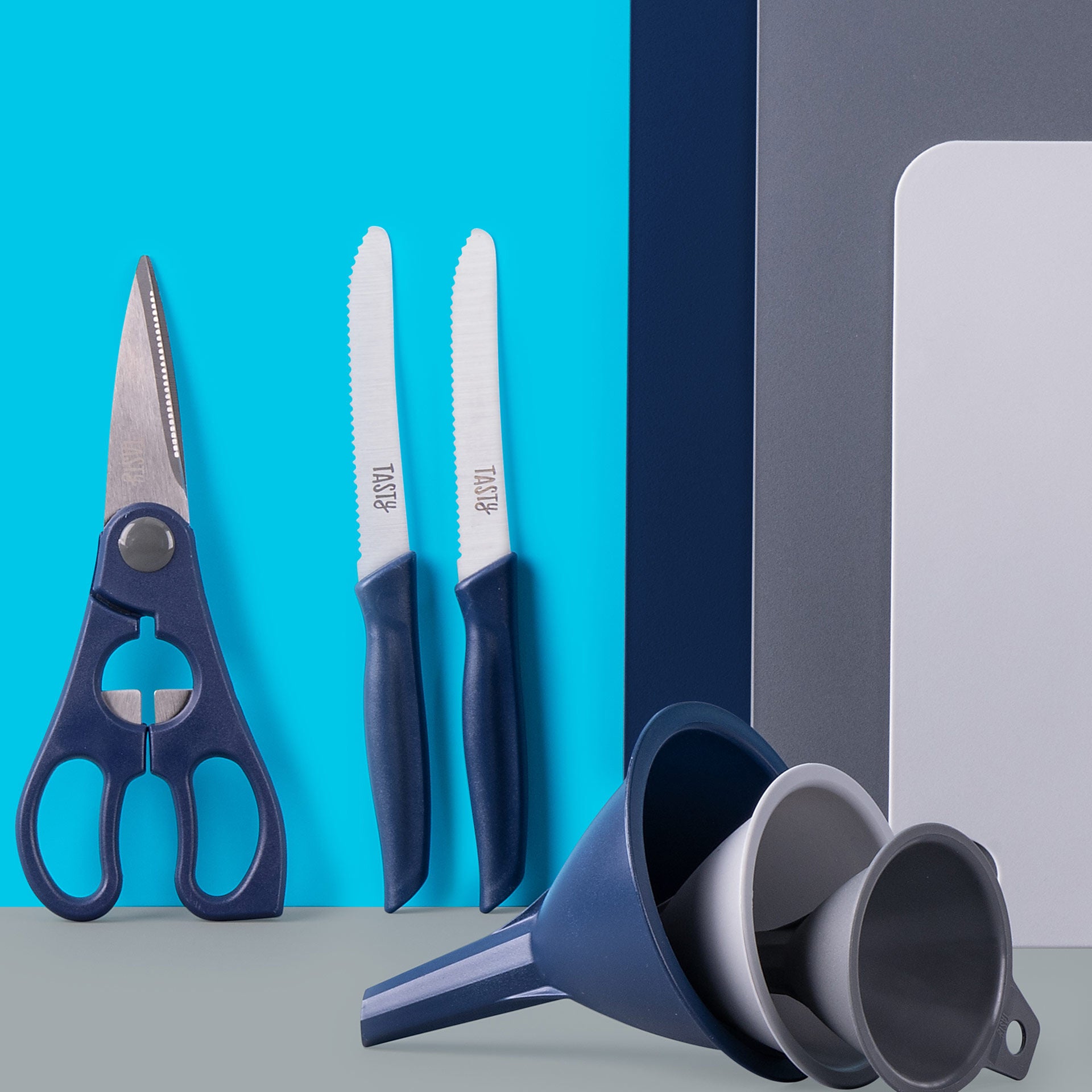 Frokostkniv Ocean Blue 2 stk rustfritt stål bølgeslipt detalj av knivblad