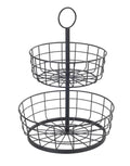 Fruktfat etagere 2 etasjer metall svart Wenko forfra