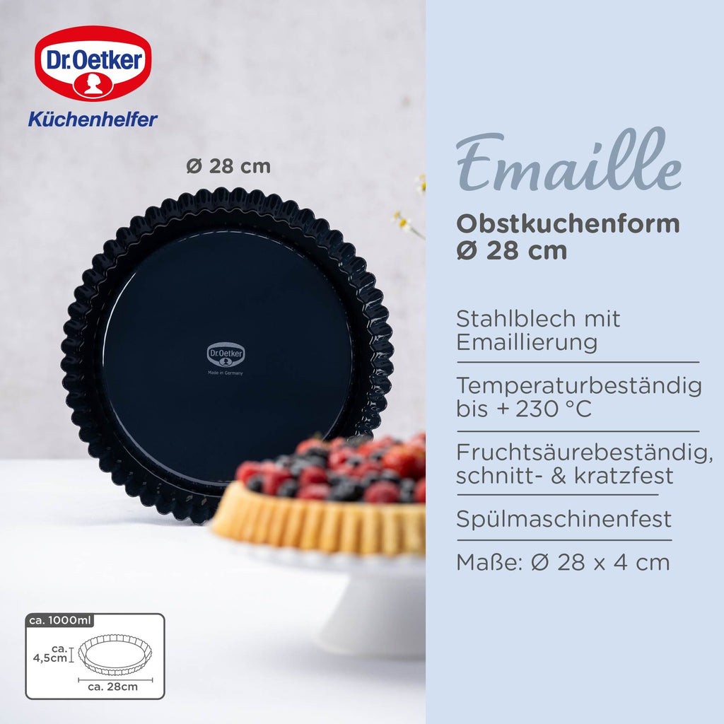 Fruktkakeform emaljert Ø28 cm PFAS-fri - Dr. Oetker i bruk