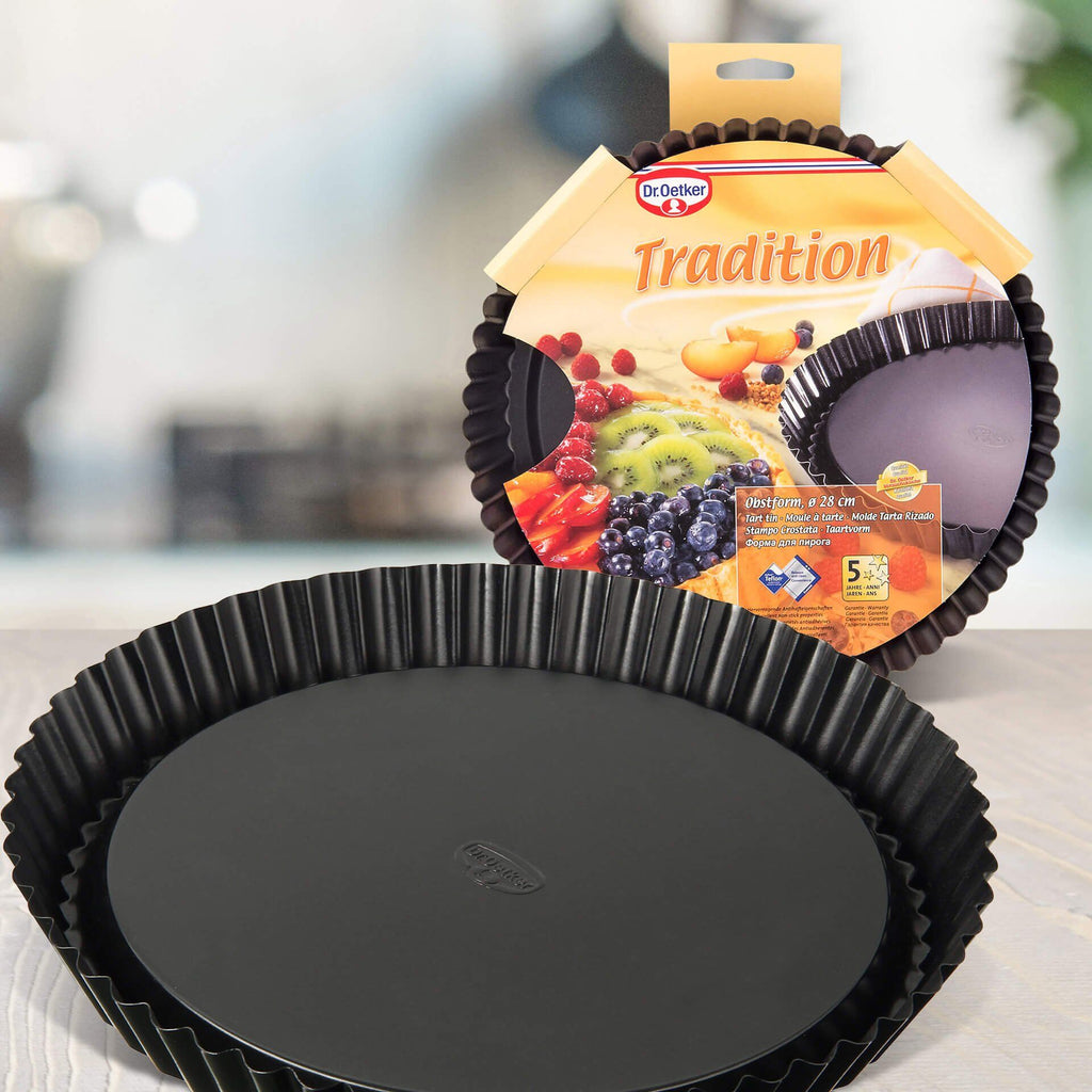 Fruktpaiform non-stick Ø28 cm Tradition svart stål bakside