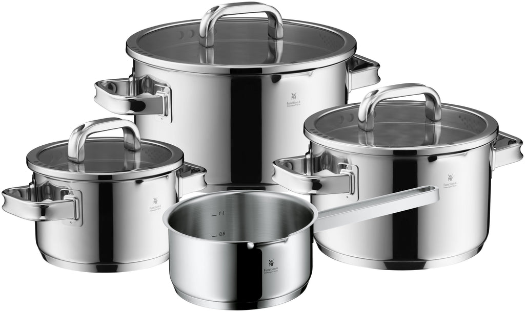 Function 4 Advanced grytesett 4-delt rustfritt stål induksjon - WMF forfra