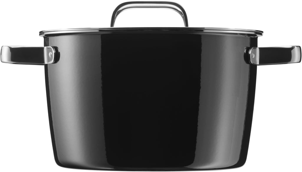 Fusiontec Aromatic kjele 22 cm svart med lokk nærbilde av håndtak