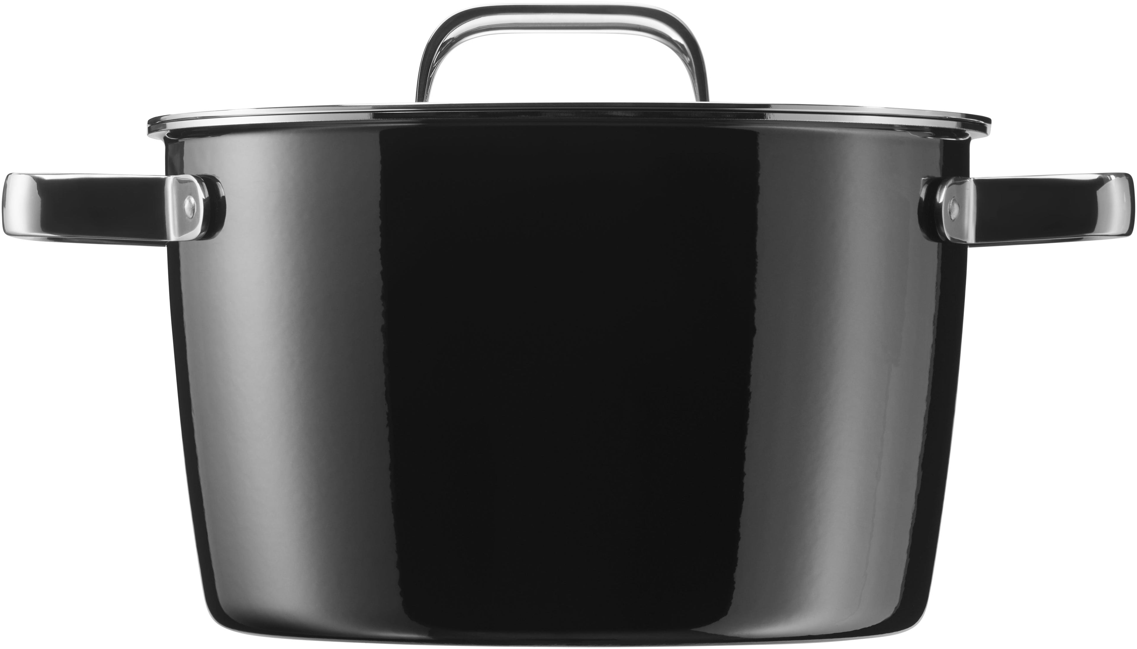 Fusiontec Aromatic kjele 22 cm svart med lokk nærbilde av håndtak