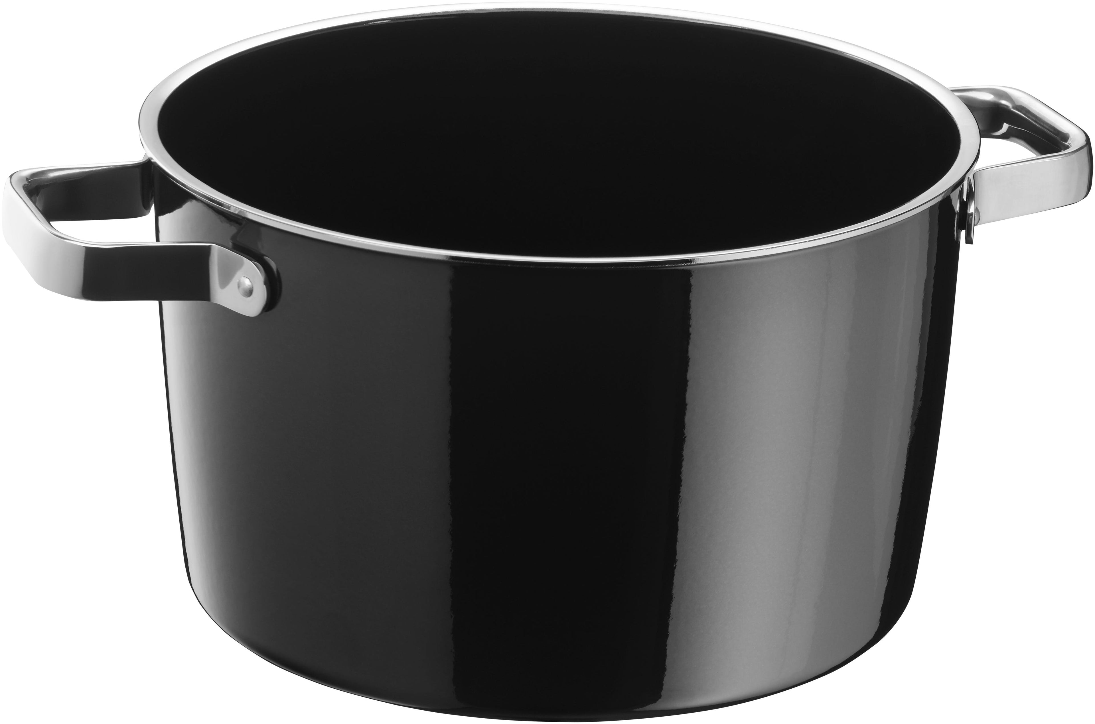 Fusiontec Aromatic kjele 24 cm svart med lokk detalj av håndtak