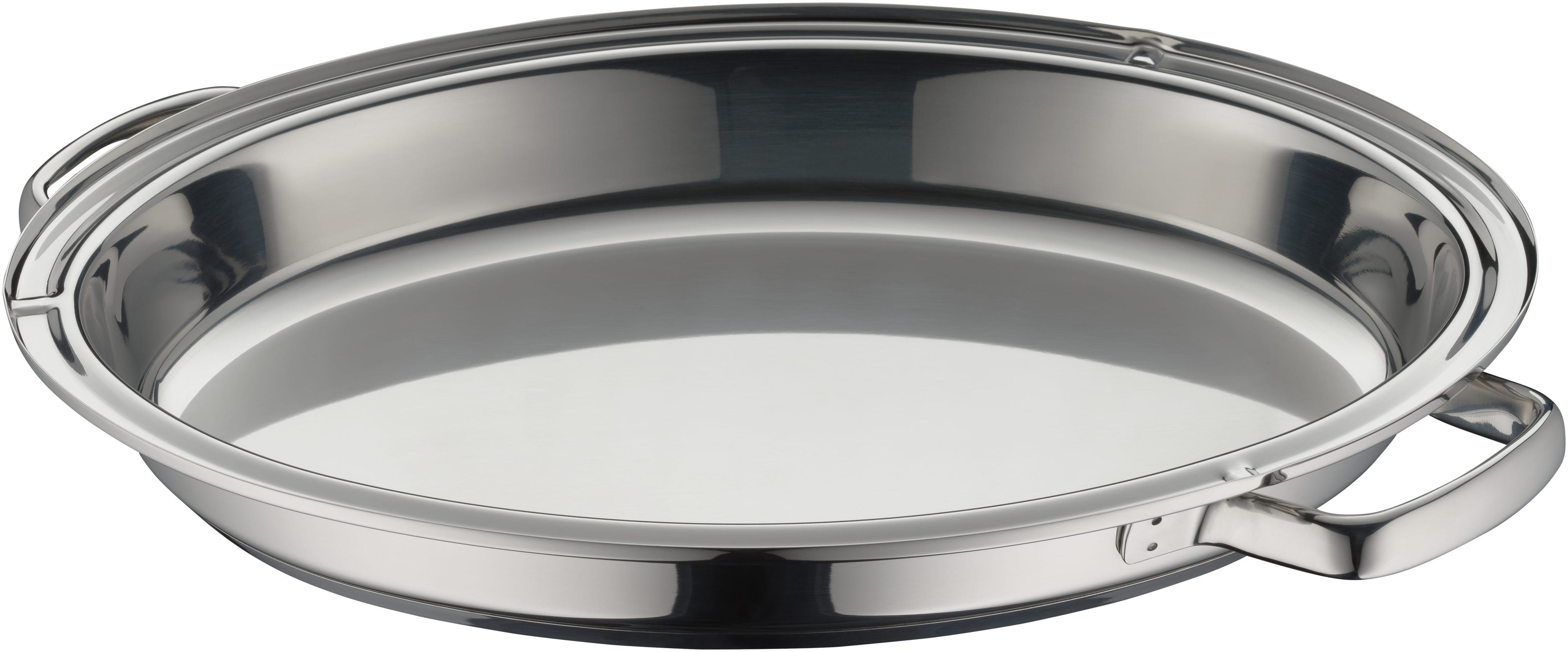 Fusiontec lokk rustfritt stål for oval langpanne 38 x 28 cm forfra