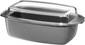 Fusiontec Mineral langpanne rektangulær 32×21 cm med glasslokk 5,3 L platinum forfra