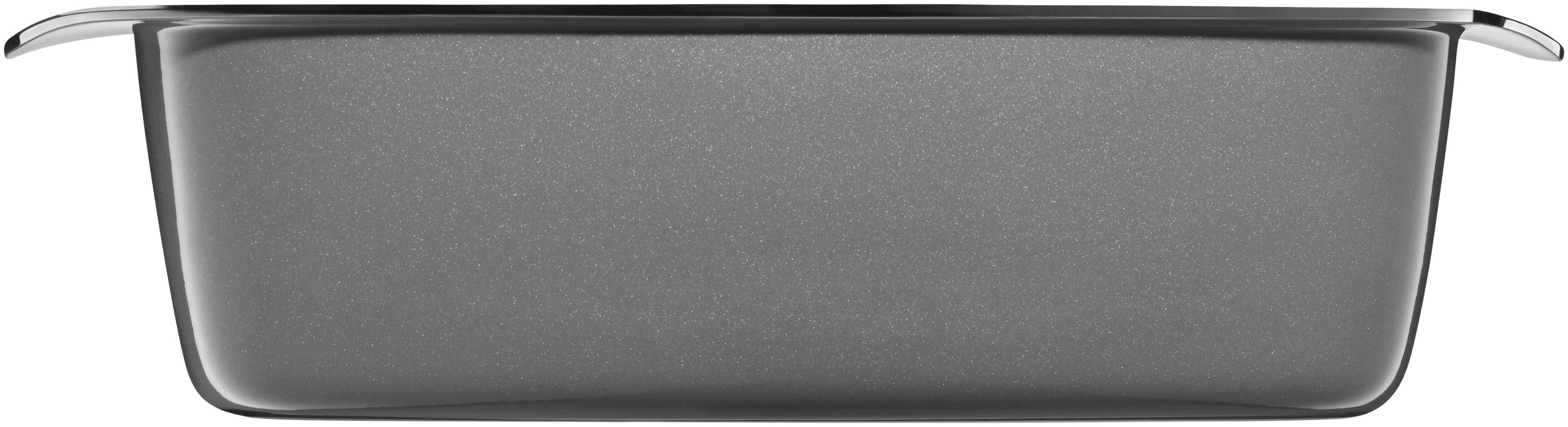 Glasslokket på Fusiontec Mineral langpanne rektangulær 32×21 cm med glasslokk 5,3 L platinum