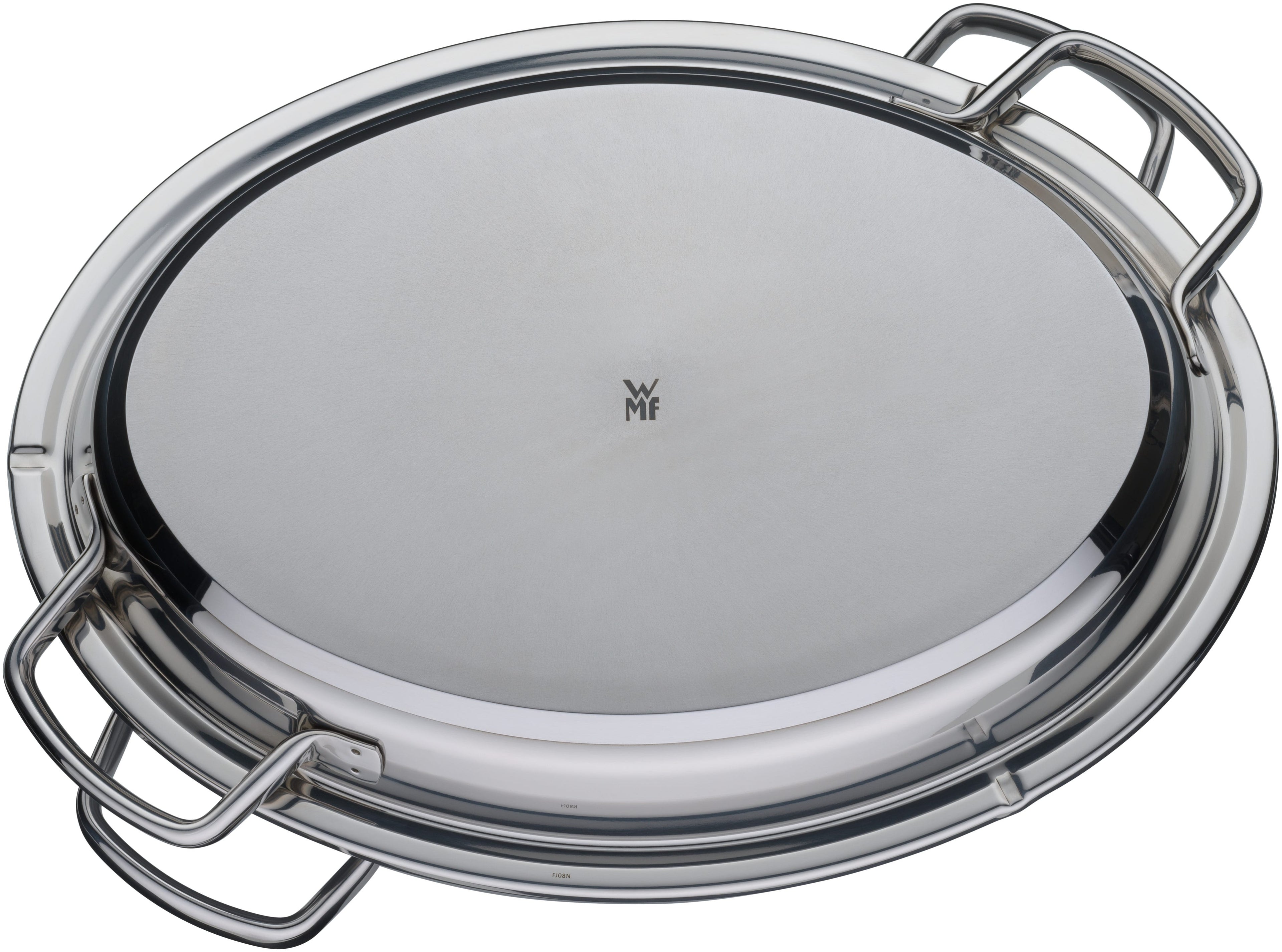 Baksiden av Fusiontec Mineral langpanne med stållokk 38 cm platinum