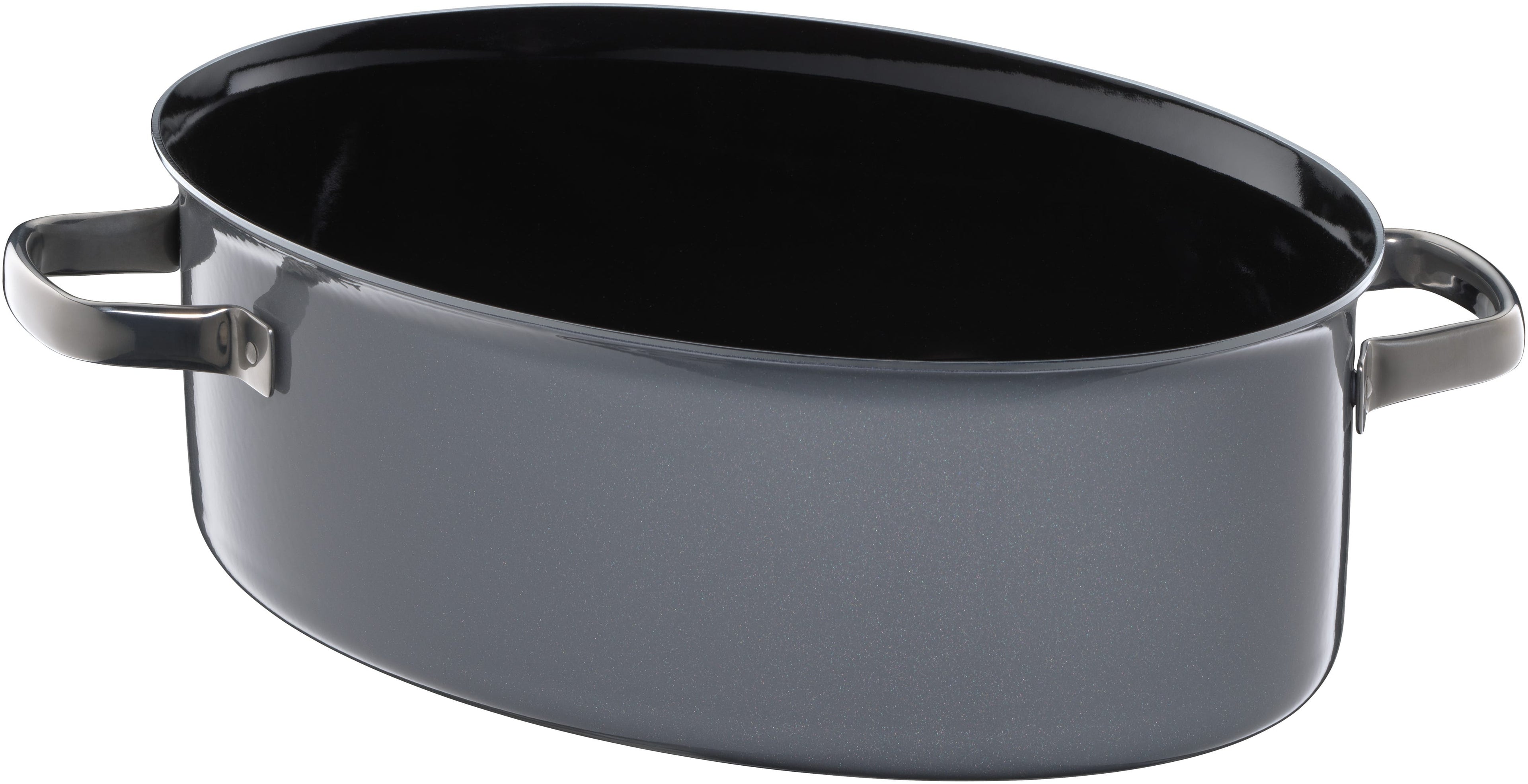 Fusiontec Mineral langpanne med stållokk 38 cm platinum montert på kokeplate