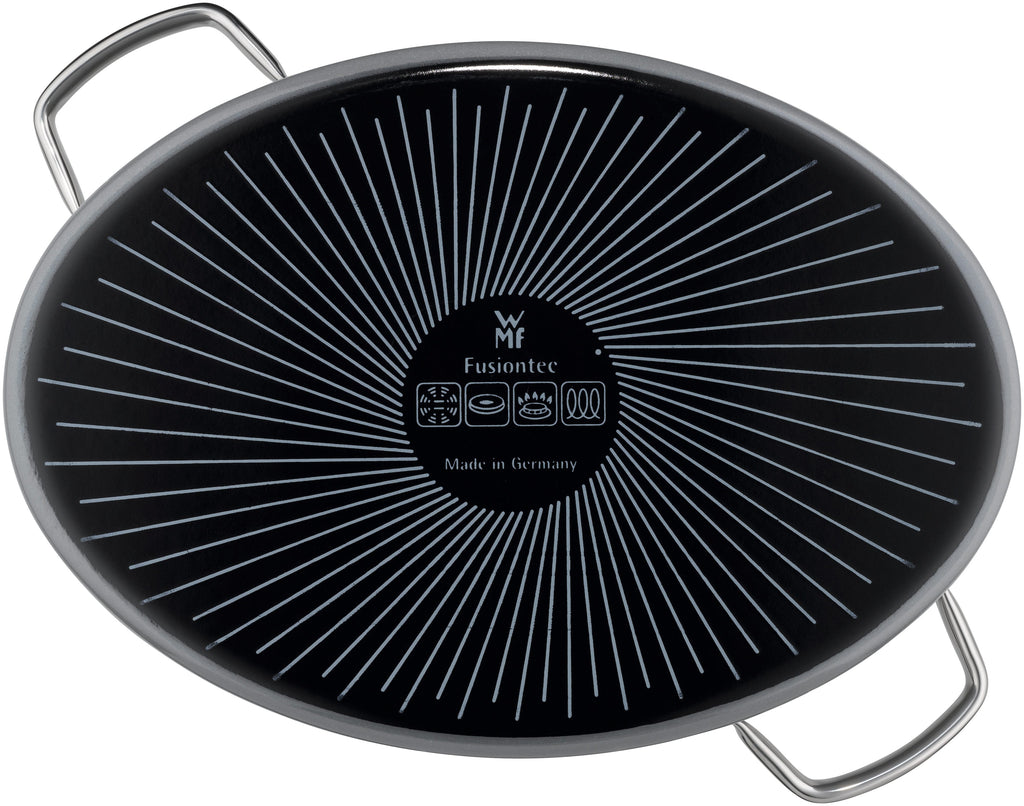 Fusiontec Mineral langpanne oval 36 cm med glasslokk bakside