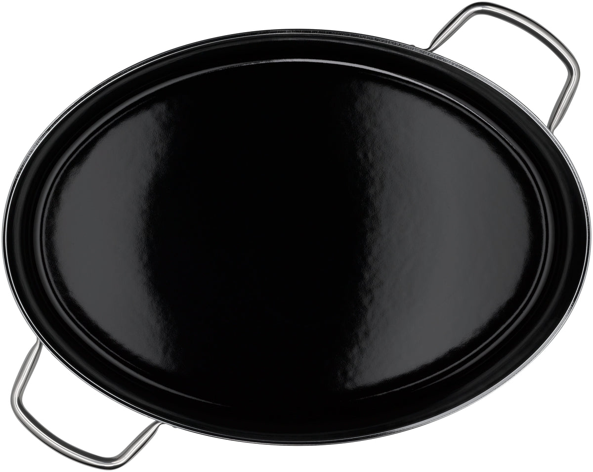 Detalj av Fusiontec Mineral langpanne oval 36 cm med glasslokk