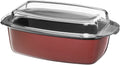 Fusiontec Mineral langpanne rektangulær 32×21 cm med glasslokk 5,3 L rose quartz forfra