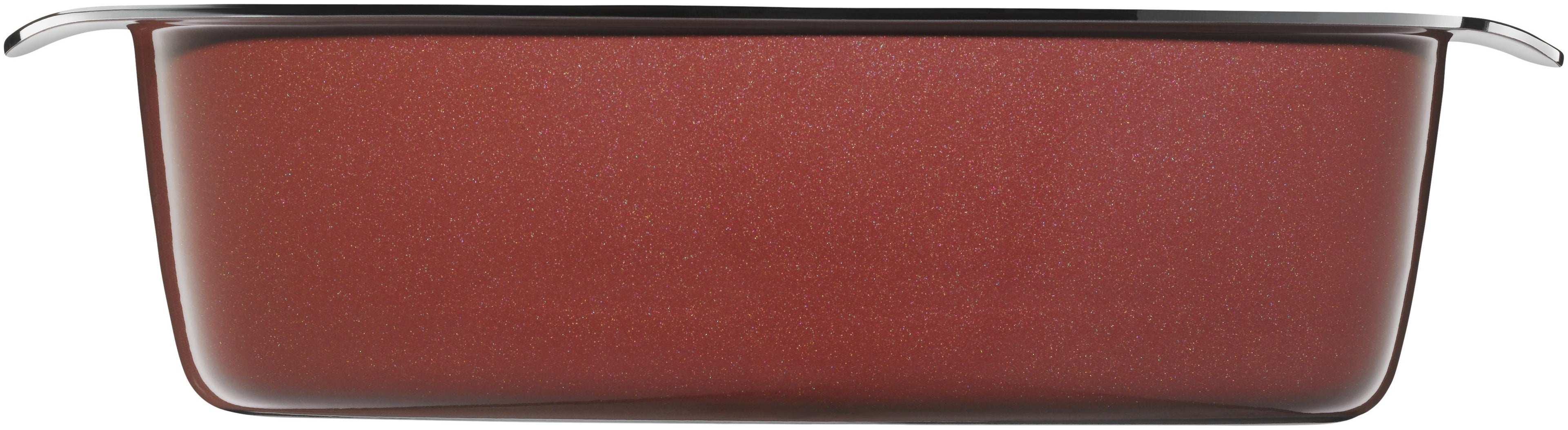 Fusiontec Mineral langpanne rektangulær 32×21 cm med glasslokk 5,3 L rose quartz sett fra siden
