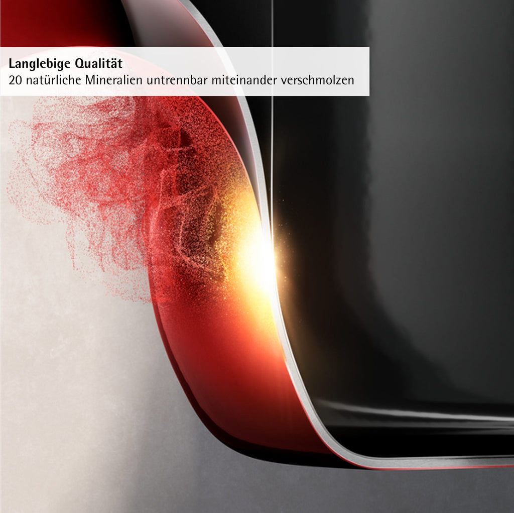 Detaljbilde av Fusiontec Mineral Pro gryte med lokk 24 cm Passion Red