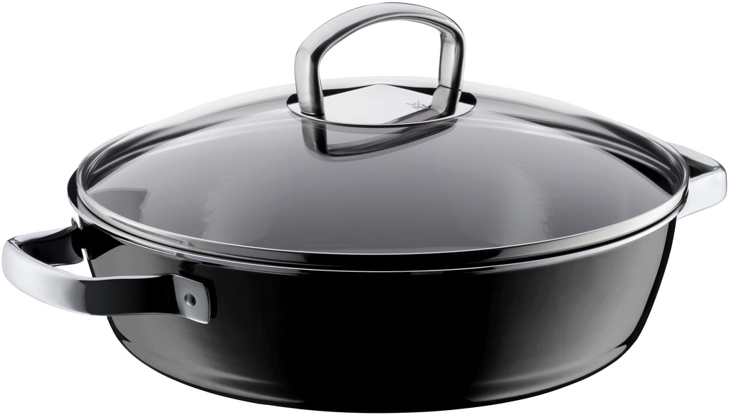 Fusiontec Mineral sauterpanne 28 cm med glasslokk black - WMF forfra