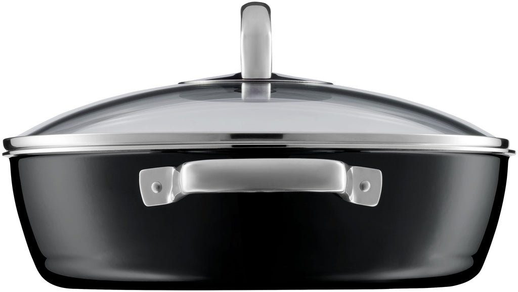 Fusiontec Mineral sauterpanne 28 cm med glasslokk black - WMF montert på komfyr