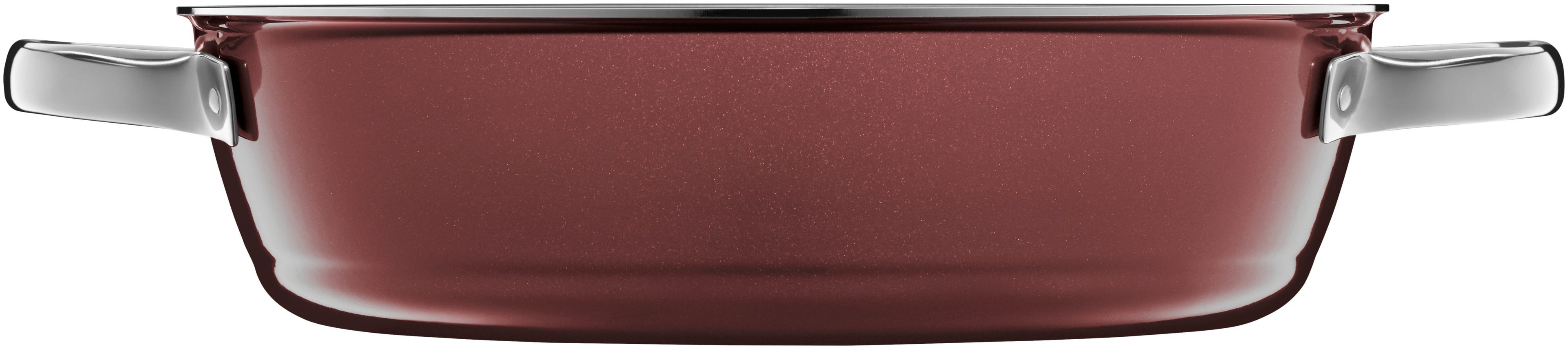 Fusiontec Mineral sauterpanne 28 cm med glasslokk rose quartz sideprofil