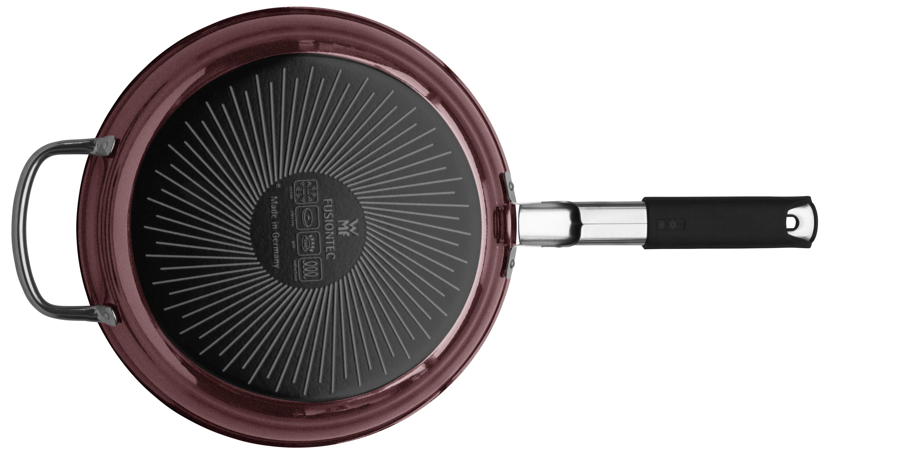 Bakside av Fusiontec Mineral stekepanne 28 cm Rose Quartz induksjon
