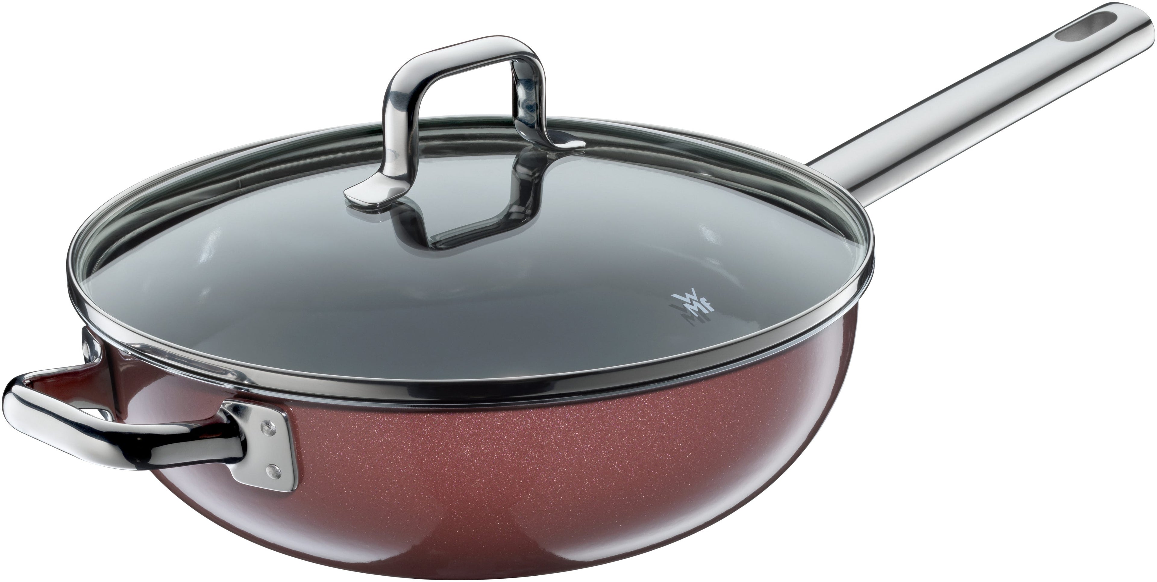 Fusiontec Mineral wok med glasslokk 28 cm rose quartz forfra