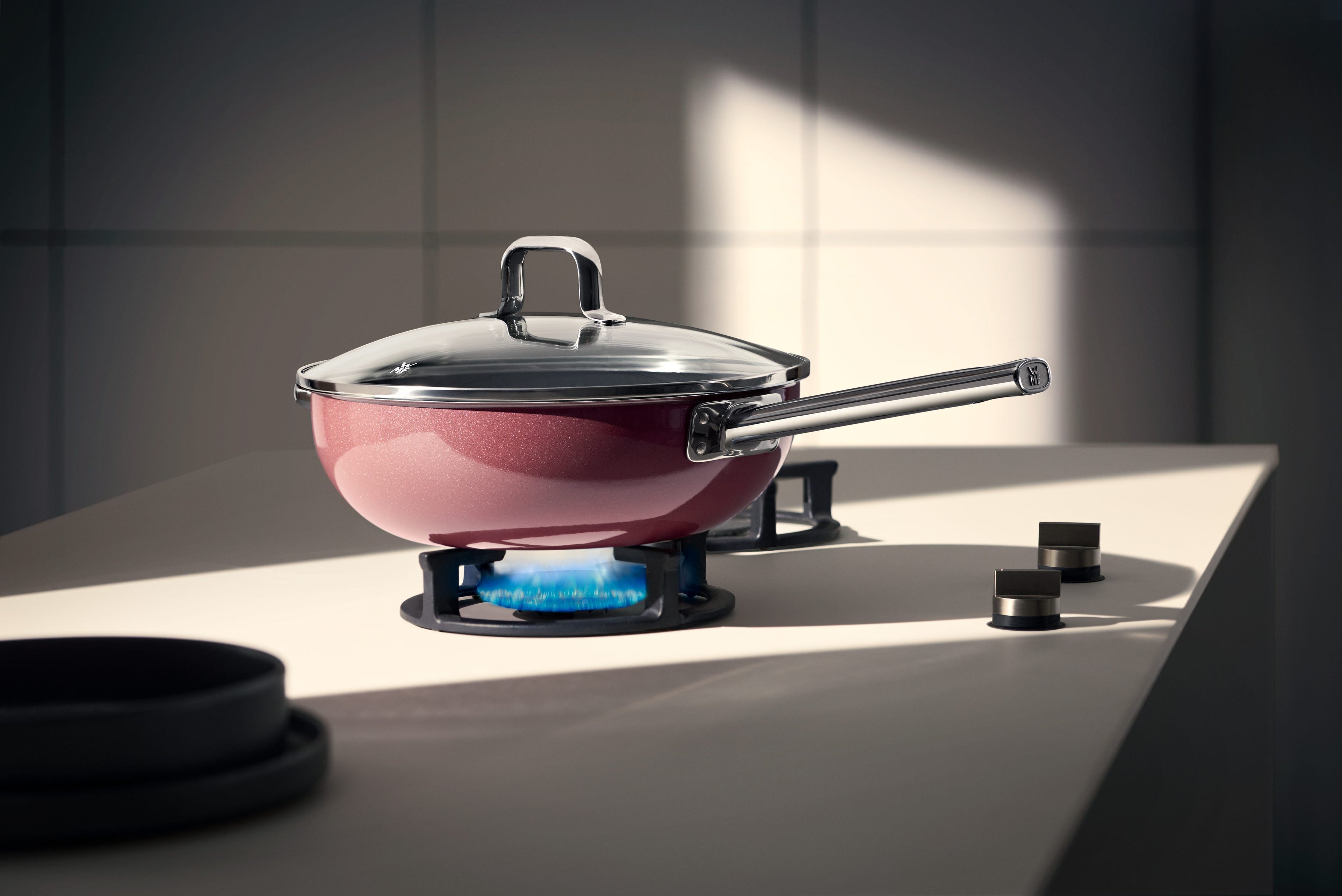 Fusiontec Mineral wok med glasslokk 28 cm rose quartz - WMF