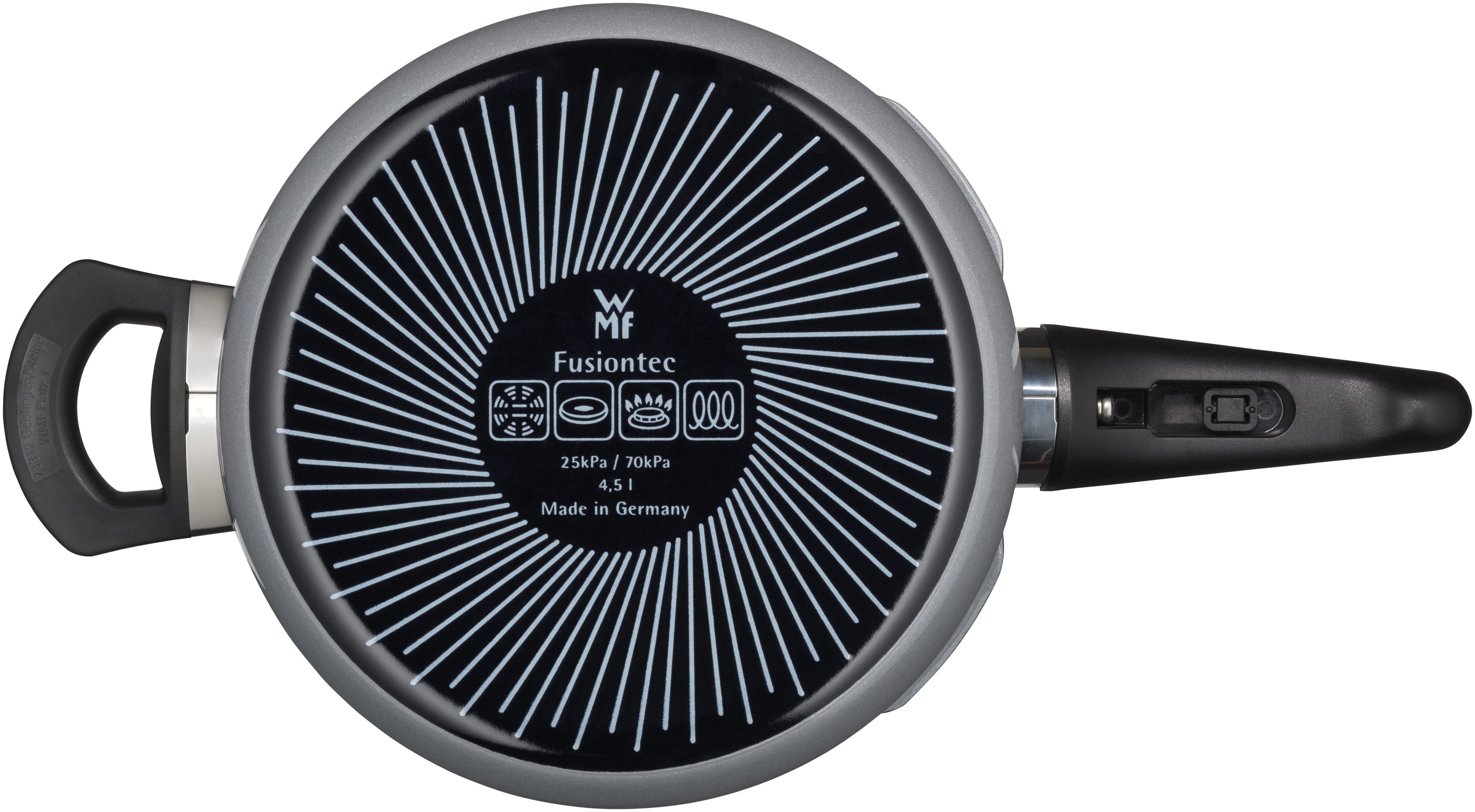 Bakside av Fusiontec Perfect trykkkoker 22 cm 4,5 L platinum