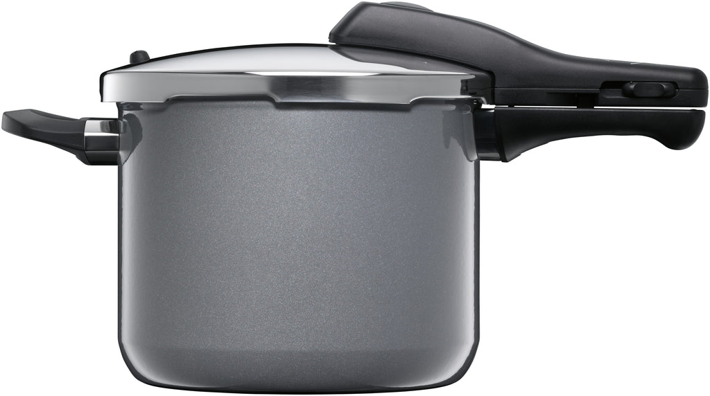 Fusiontec Perfect trykkkoker 22 cm 6,5 L platinum nærbilde håndtak