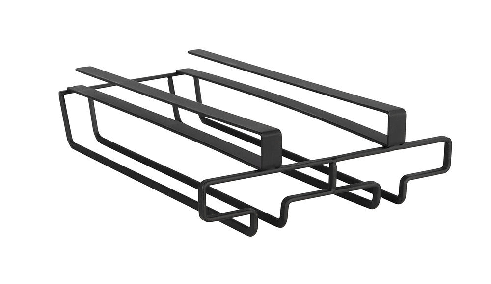 Glassholder for skap svart metall for 6 glass sett forfra